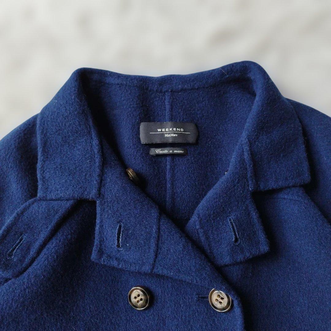 美品✨マックスマーラ クチートアマーノ ケープコート ブルー S位