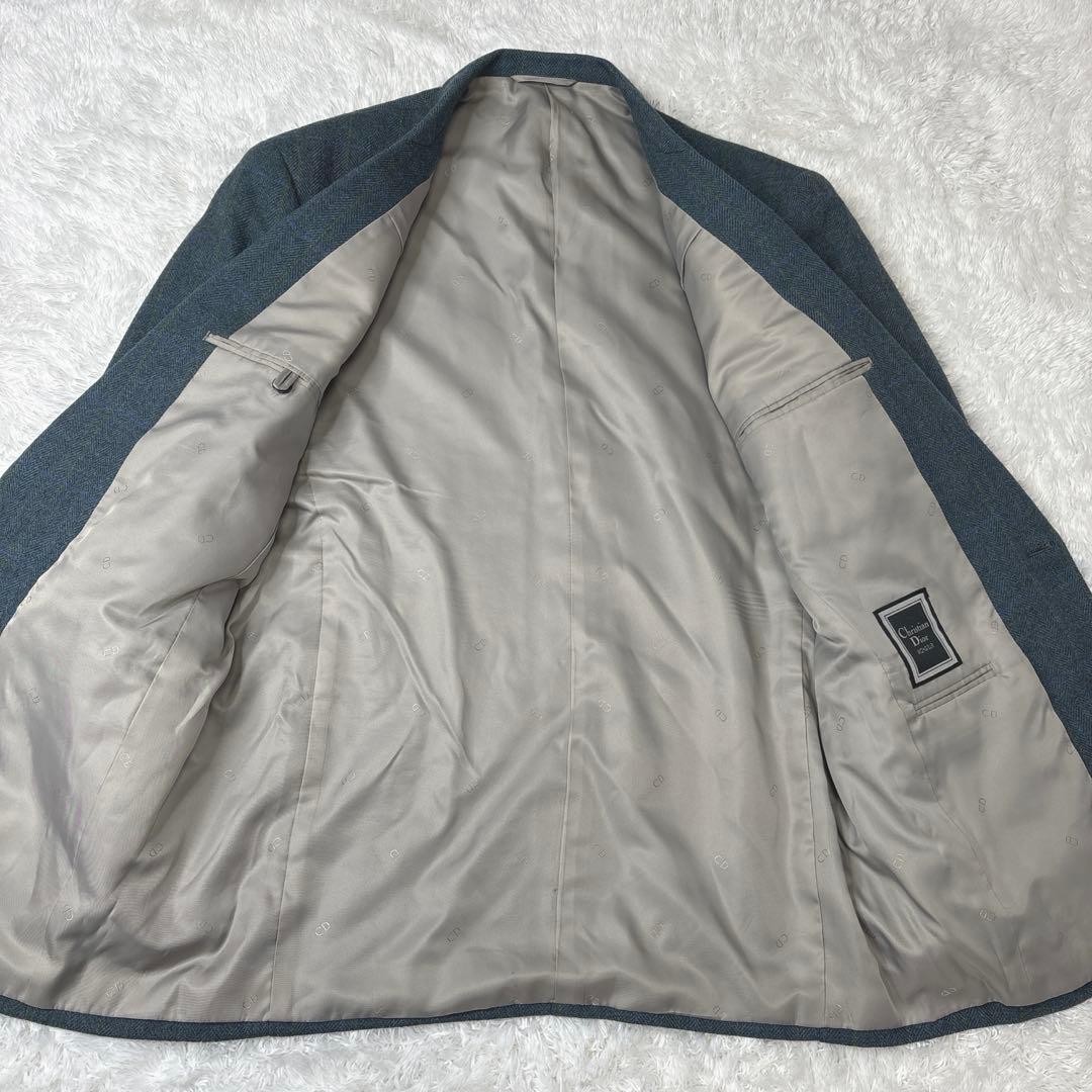 【アルパカ混合】　クリスチャンディオール　テーラードジャケット　L