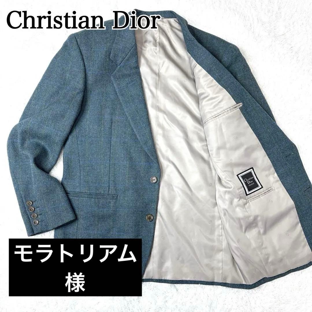 【アルパカ混合】　クリスチャンディオール　テーラードジャケット　L