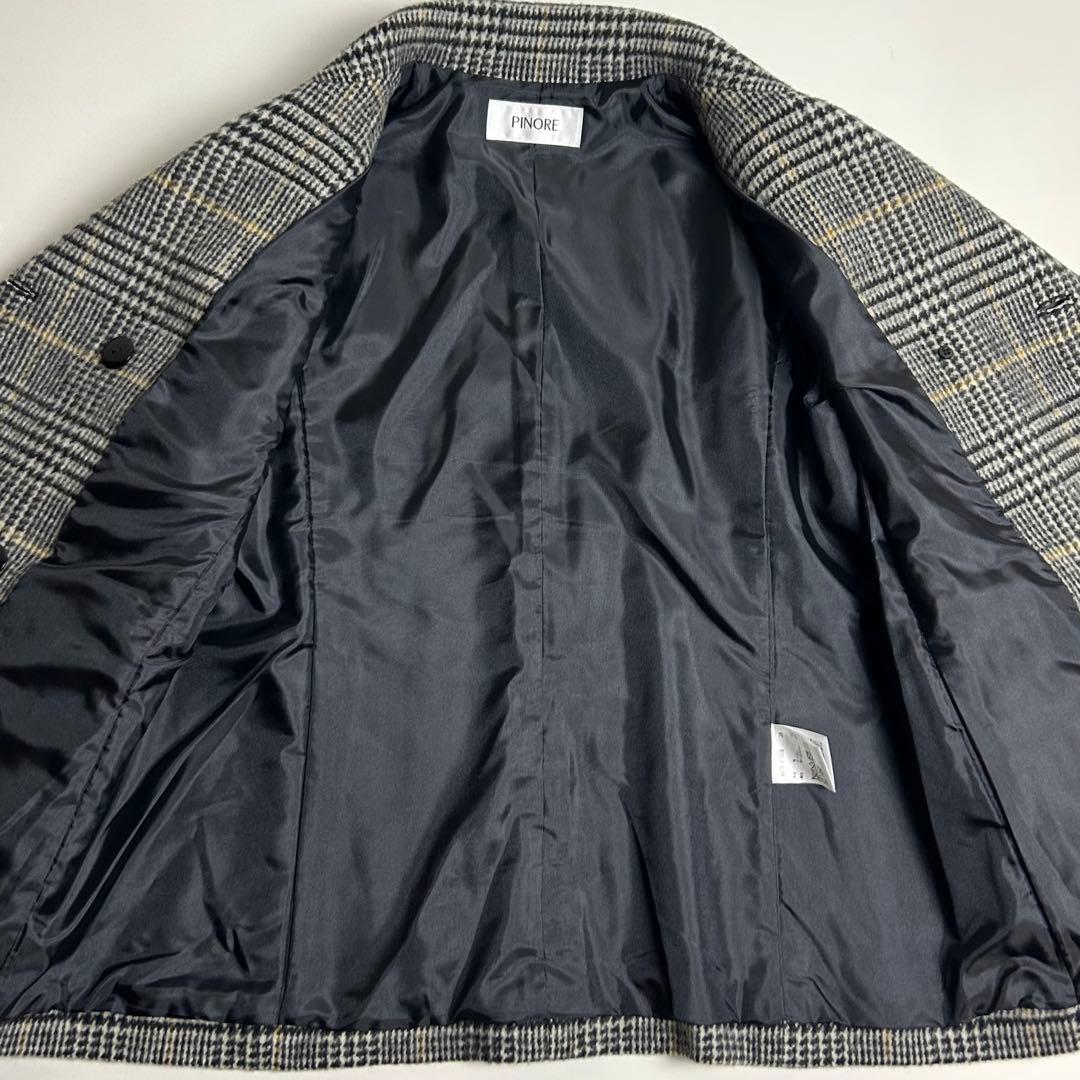 極美品✴︎PINORE/ピノーレ/ダブルボタンショートコート/ピーコート/チェック