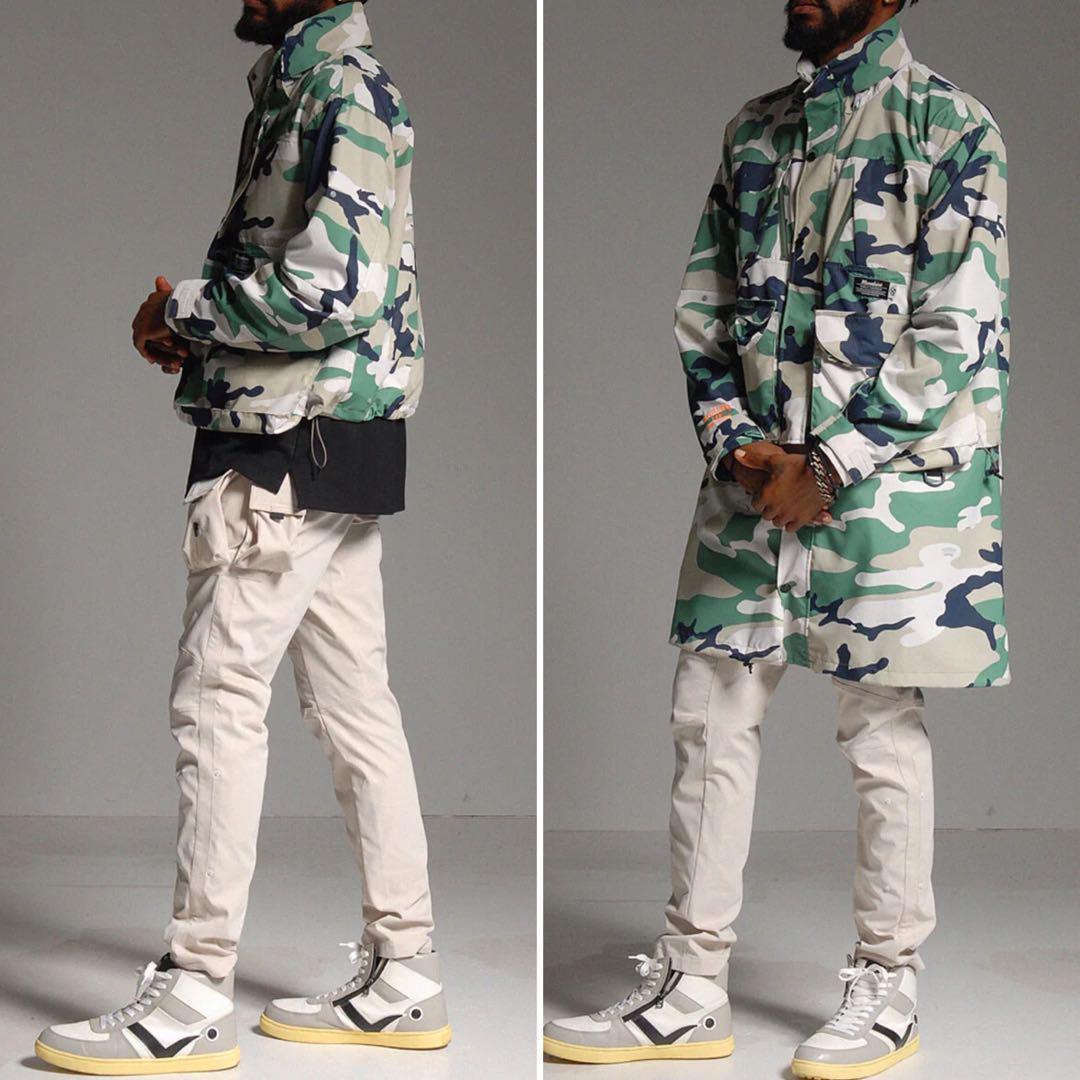 新品 ラッセルノ ゴルフ 2Way カスタム ロング ジャケット カモ XL 6