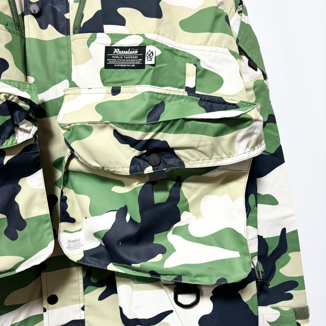 新品 ラッセルノ ゴルフ 2Way カスタム ロング ジャケット カモ XL 6