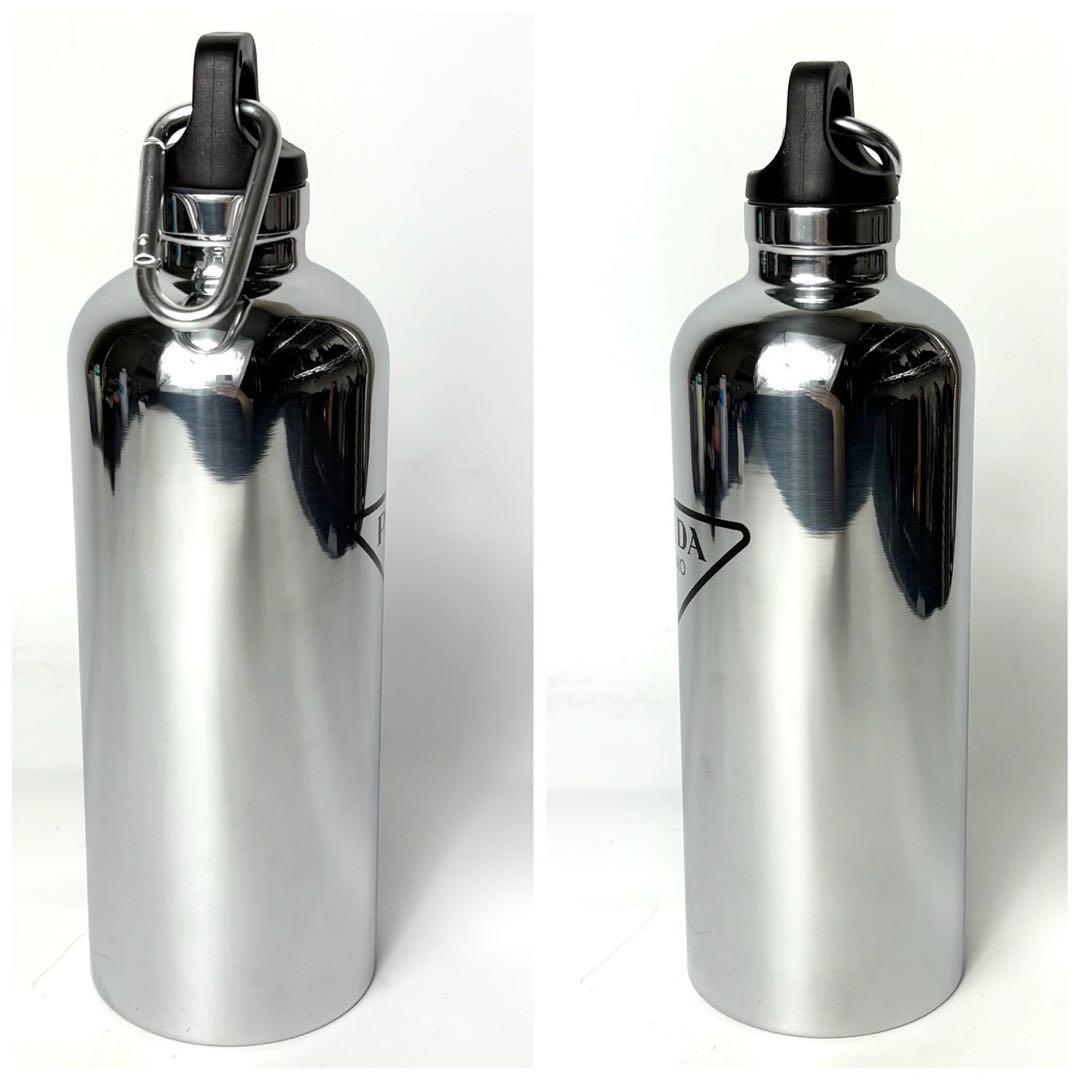 プラダ PRADA ウォーターボトル 水筒 500ml ステンレス シルバー.