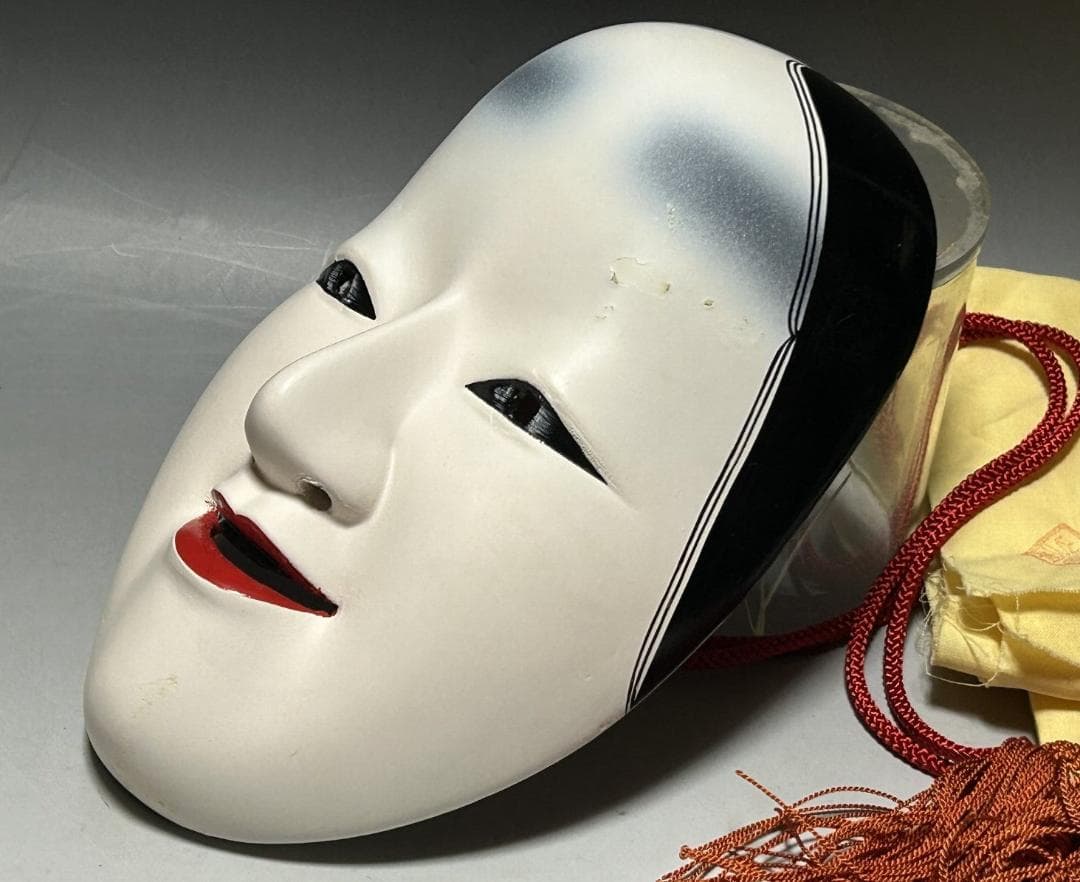 津田清峯 神楽面 伝統面　櫛稲田姫 能面 小面　木彫仕上げ