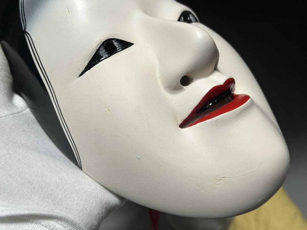 津田清峯 神楽面 伝統面　櫛稲田姫 能面 小面　木彫仕上げ