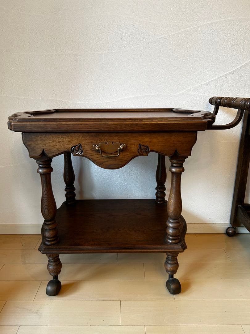 東海家具 ウィンザー ワゴン テーブル アンティーク　引き出し付き