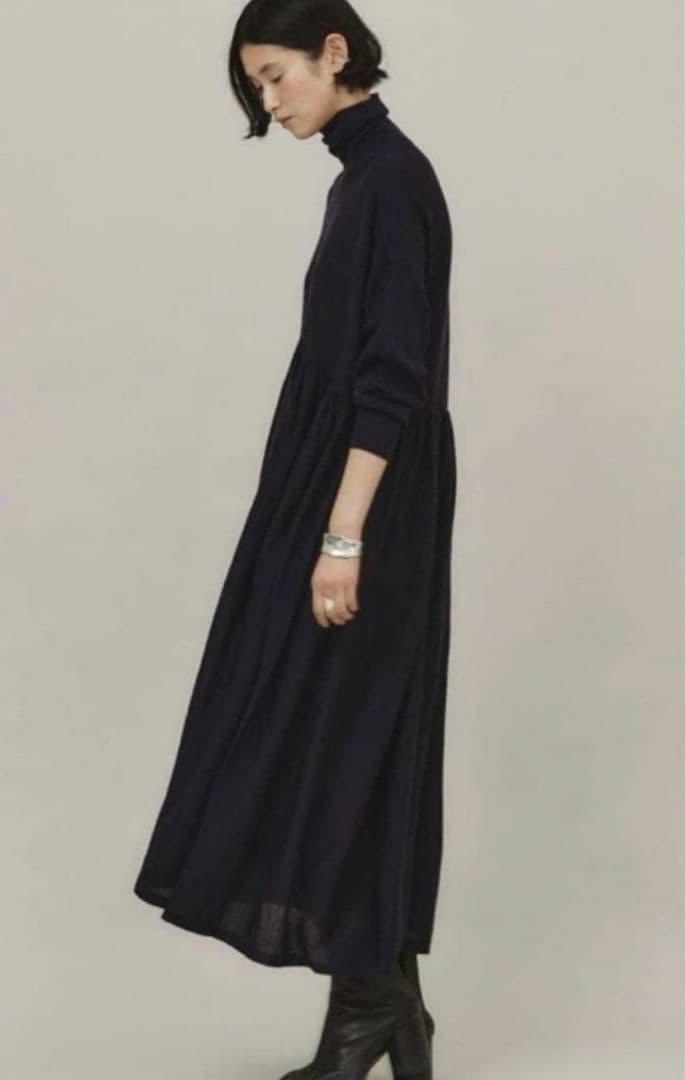 curensologyカレンソロジー ☆ウールハイネックギャザーワンピース♪美品