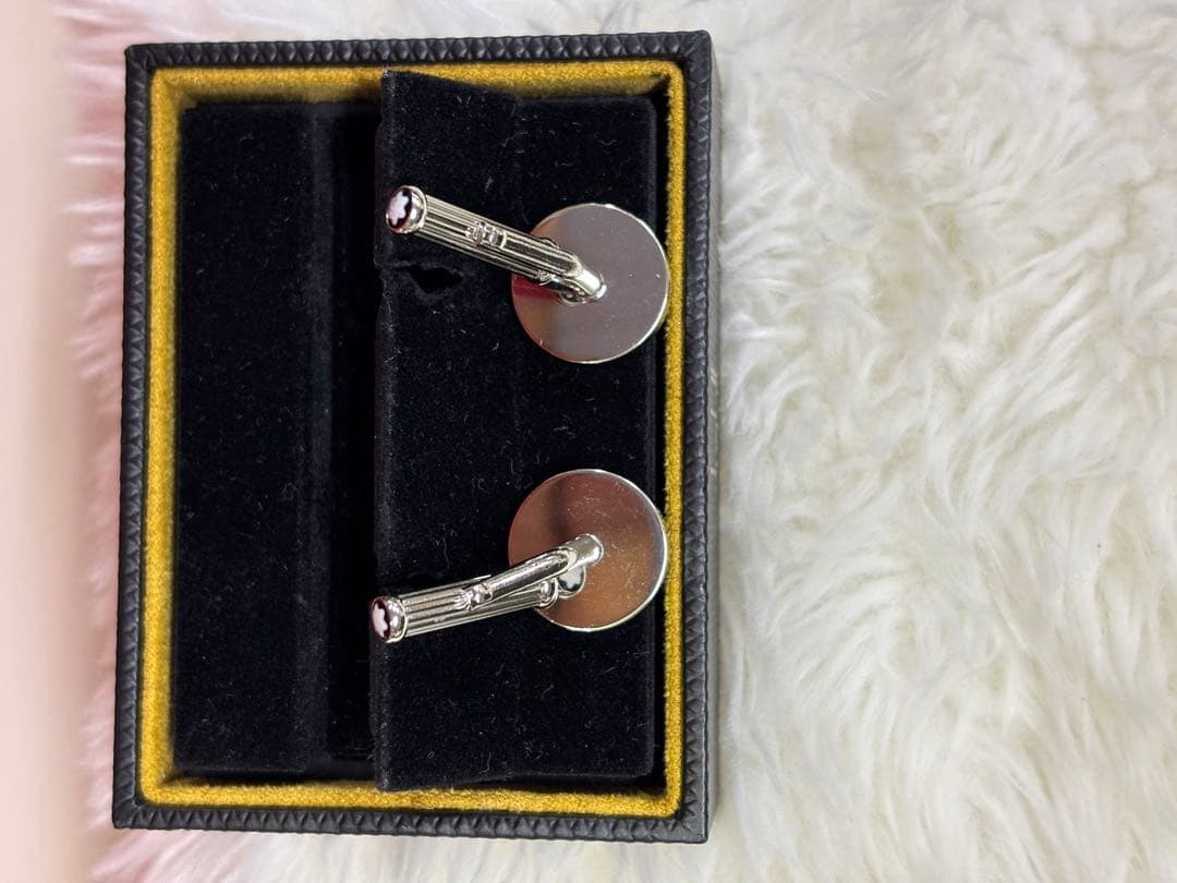 未使用モンブランMONTBLANC シルバー ピンク カフリンクス