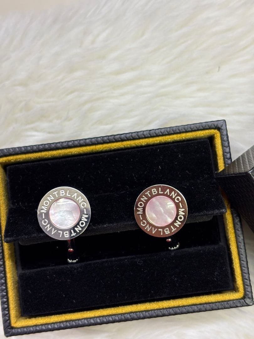 未使用モンブランMONTBLANC シルバー ピンク カフリンクス