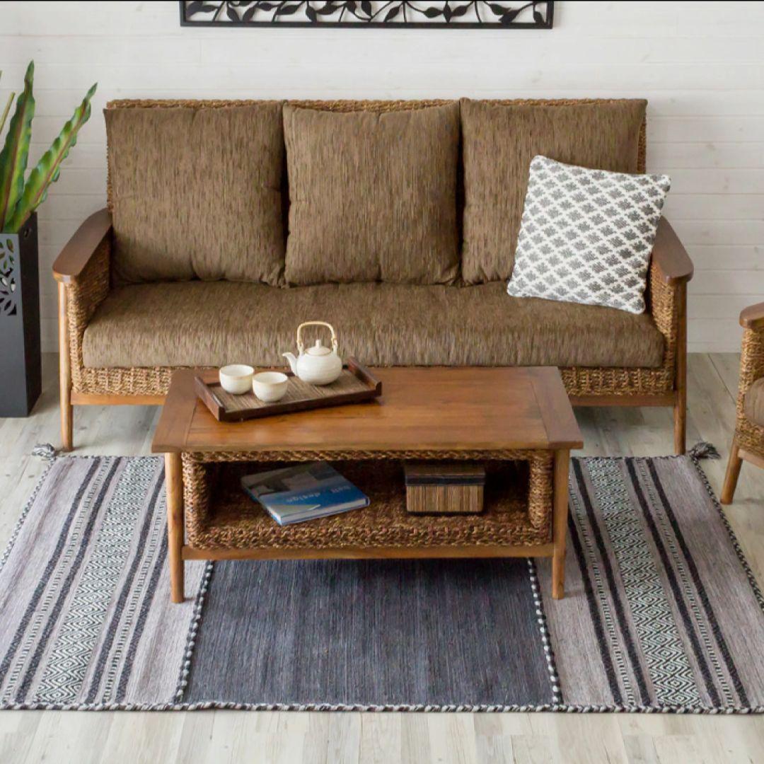 送料無料　アパカ素材の収納付きセンターテーブル