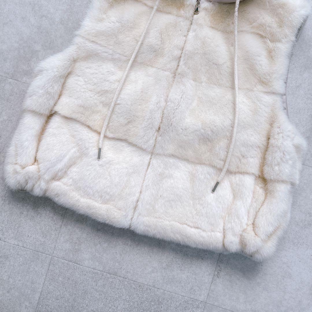 極美品✨コペンハーゲン ファー　パールミンク　リアルファー　毛皮　ベスト　フード