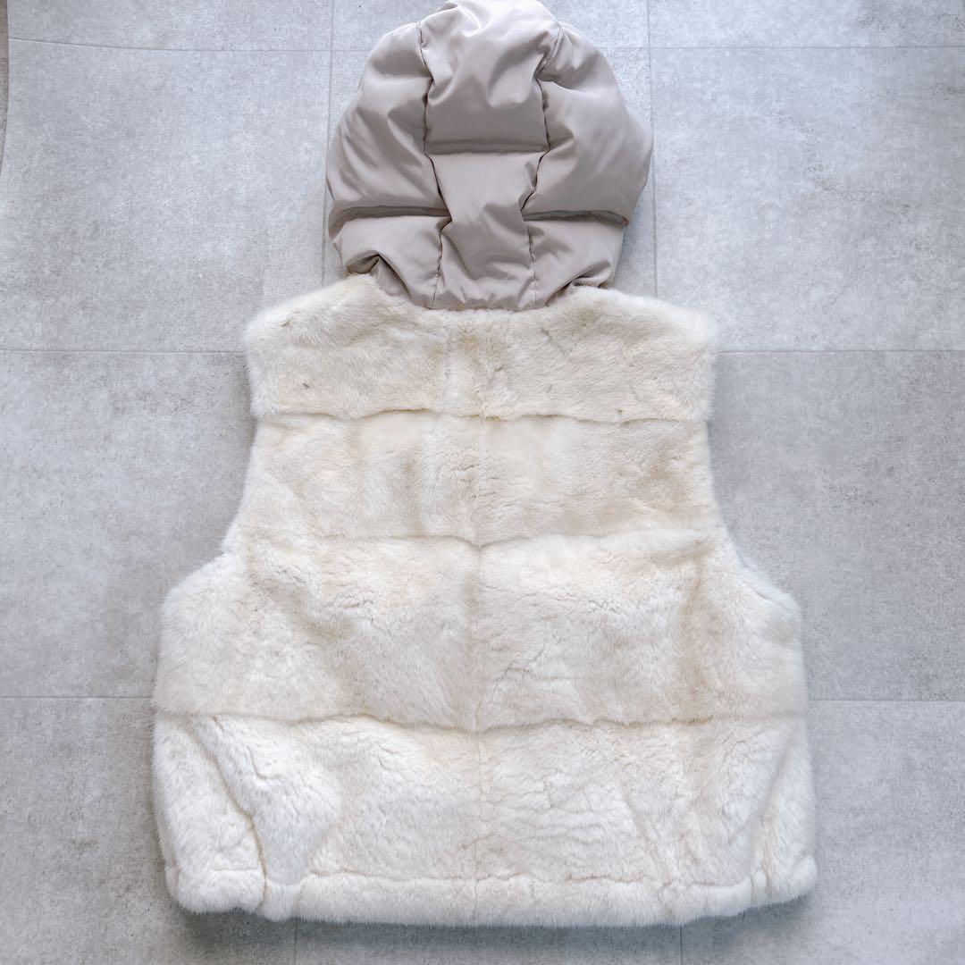 極美品✨コペンハーゲン ファー　パールミンク　リアルファー　毛皮　ベスト　フード