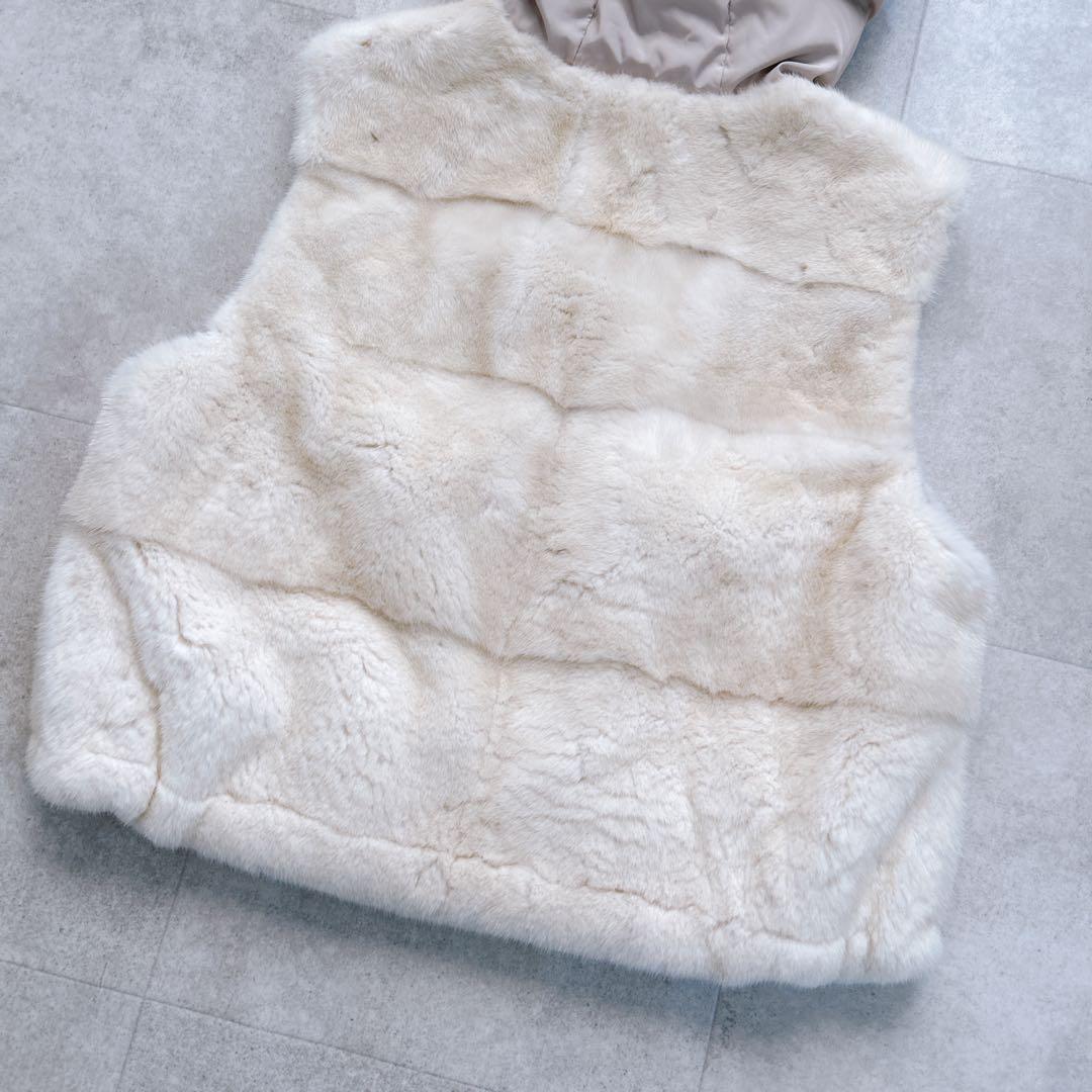 極美品✨コペンハーゲン ファー　パールミンク　リアルファー　毛皮　ベスト　フード