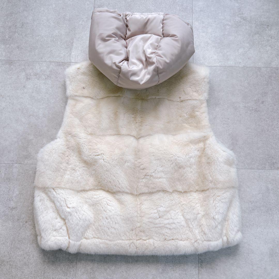 極美品✨コペンハーゲン ファー　パールミンク　リアルファー　毛皮　ベスト　フード