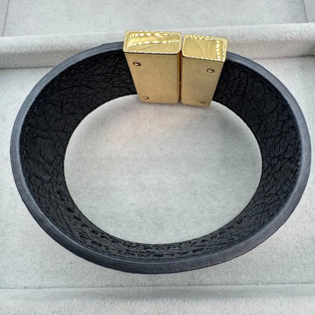 【箱付き】BALENCIAGA バングル　ブレスレット　ゴールド　ブラック　ロゴ