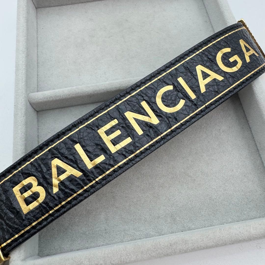 【箱付き】BALENCIAGA バングル　ブレスレット　ゴールド　ブラック　ロゴ