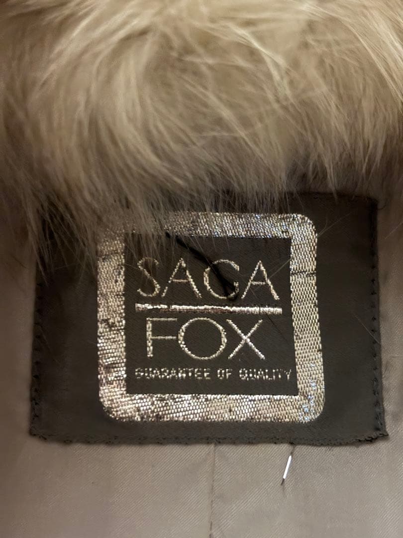 クリーム色 毛皮 ロングジャケット