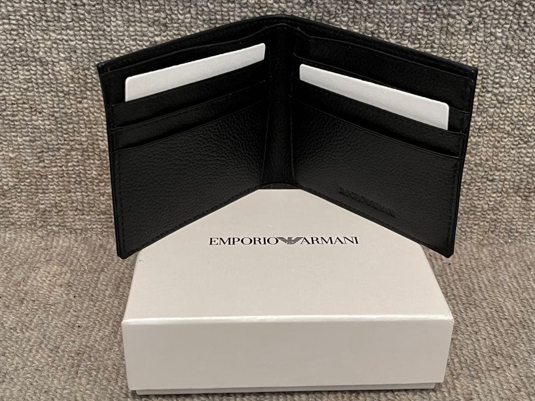 EMPORIO ARMANI 二つ折り財布 ブラック 正規品 箱付