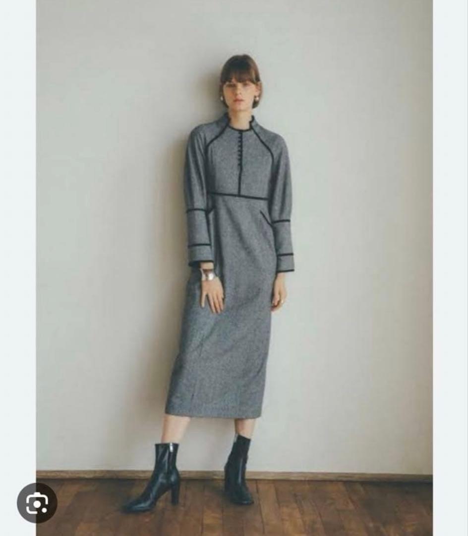 完売品✨️クラネ HOUNDSTOOTH PIPING ONE PIECE ロング