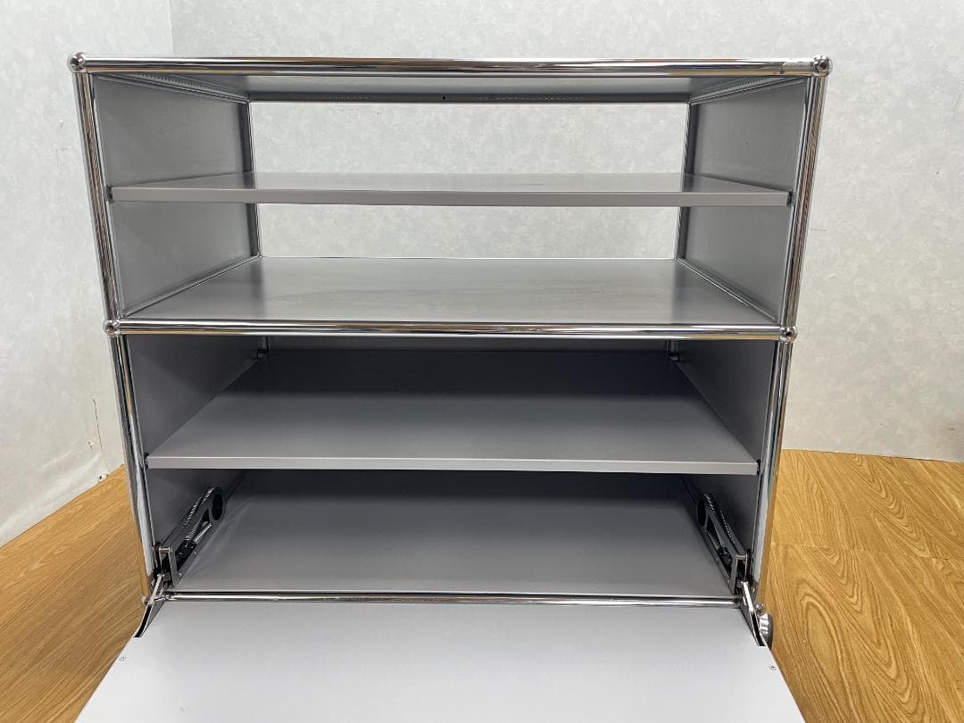 K★★154 USMハラー　キャビネット キャスター付き 2段