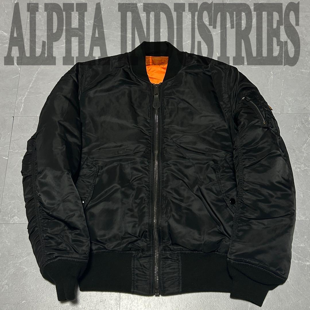 【ALPHA】MA-1 フライトジャケット リバーシブル L ブラック