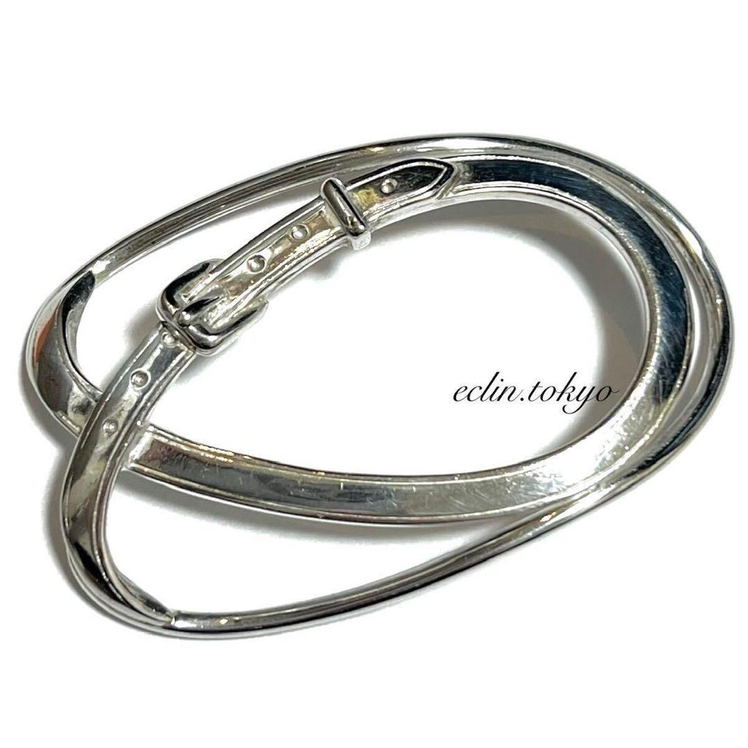 エルメス ビンテージ ベルト モチーフ マネークリップ シルバー　E4591