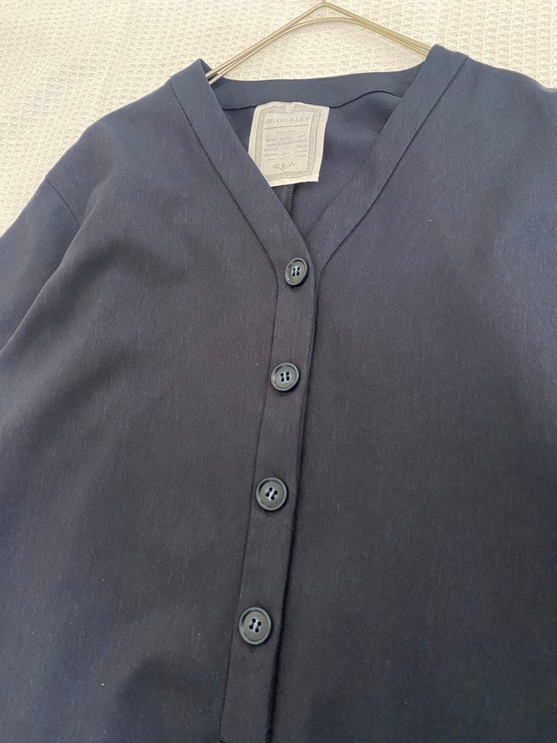 BEARDSLEYチンツワンピース ロングワンピース ゆったり ネイビー