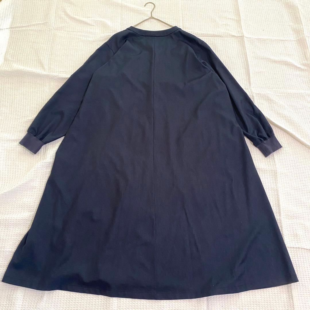 BEARDSLEYチンツワンピース ロングワンピース ゆったり ネイビー