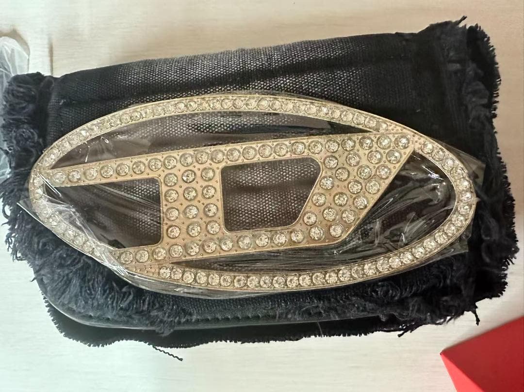 DIESEL ブラック クラッチバッグ ストーン装飾20*7*13cm