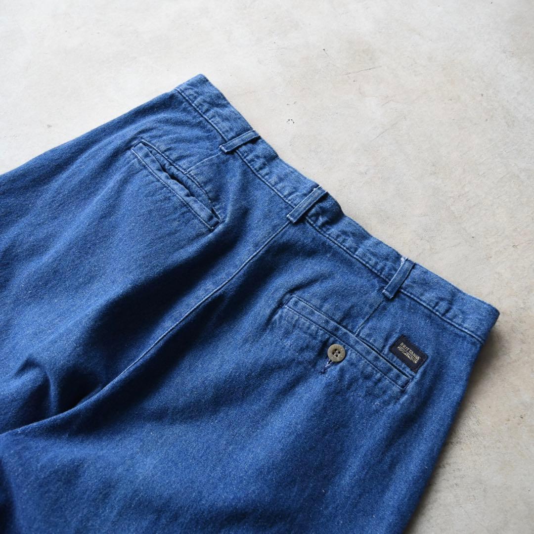 90s BRITTANIA ツータック デニムスラックス ドッカーズ同型モデル