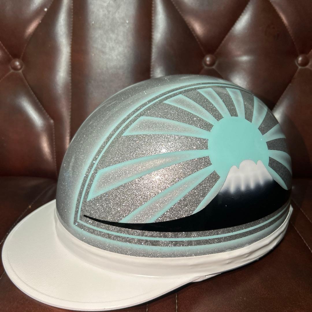 ラメラメ　ティファニーブルー　ぼかし　富士日照　カスタムコルク半　三つボタン