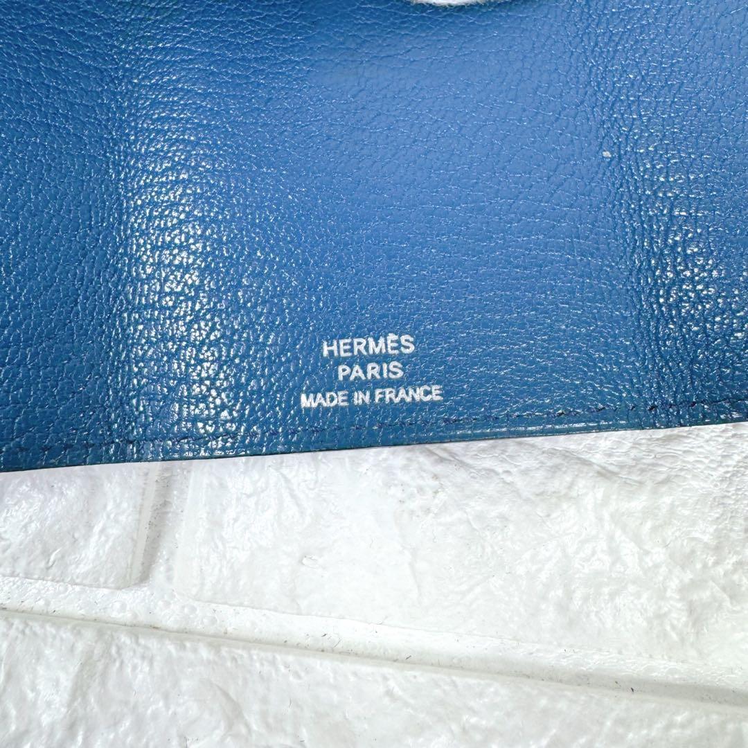 【美品】 エルメス べアン キーケース レザー ブルー