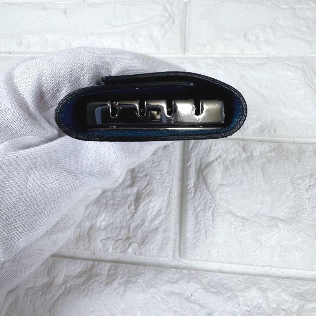 【美品】 エルメス べアン キーケース レザー ブルー