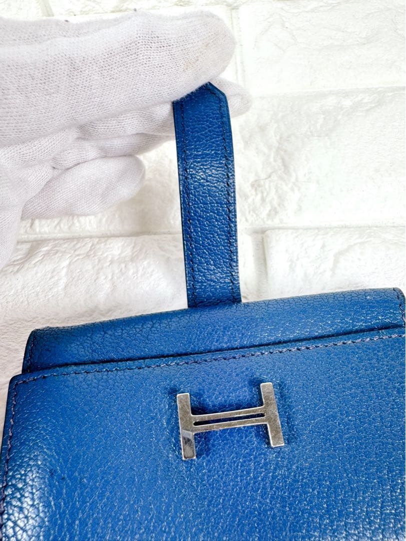 【美品】 エルメス べアン キーケース レザー ブルー
