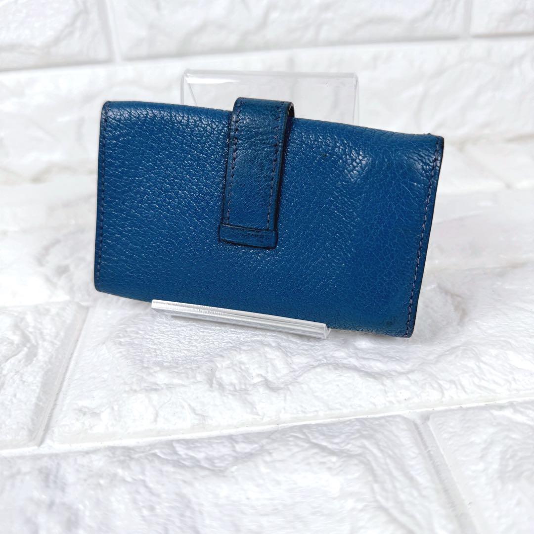 【美品】 エルメス べアン キーケース レザー ブルー