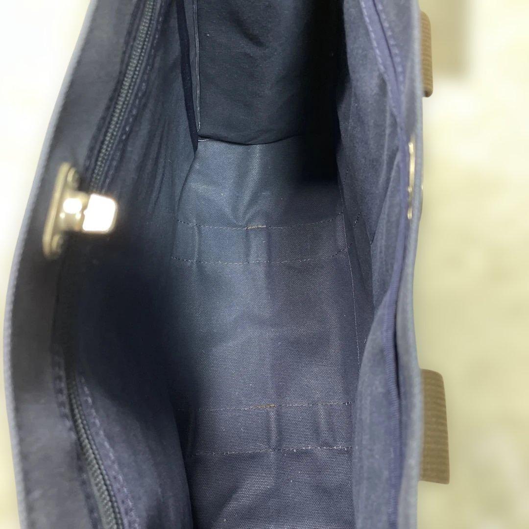 美品✨ 犬印鞄製作所 A4可 キャンバストート中 ネイビー