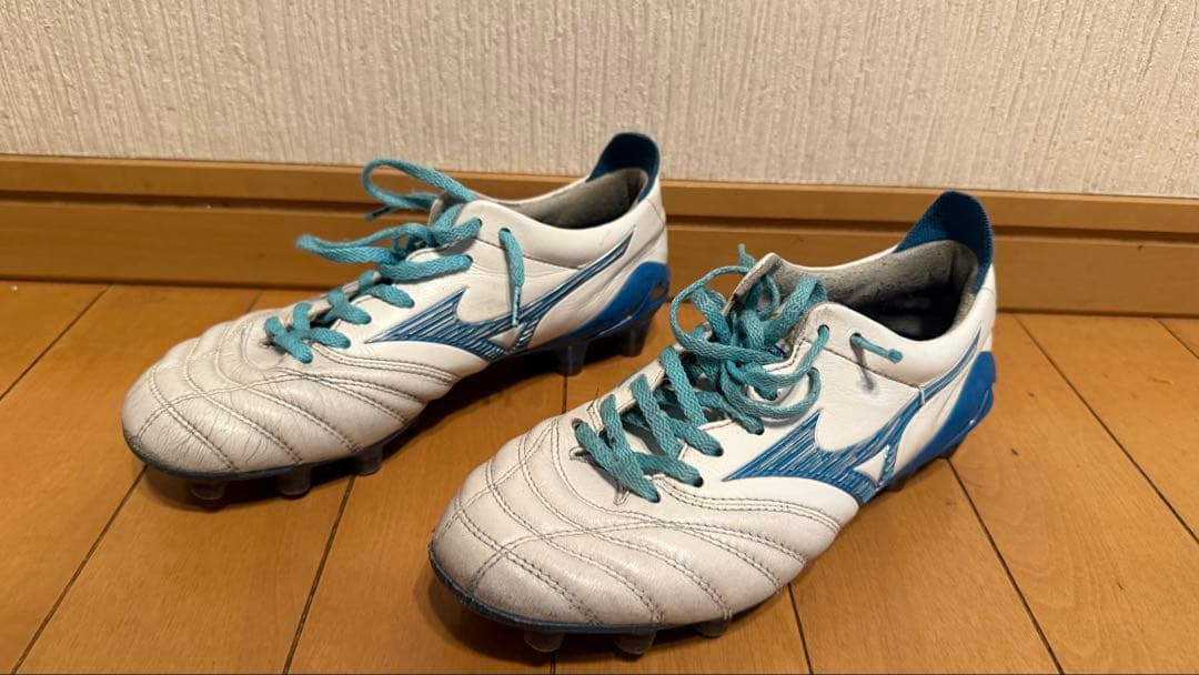 モレリア&モナルシーダ【22㌢】Mizuno サッカースパイク ホワイト/ブルー