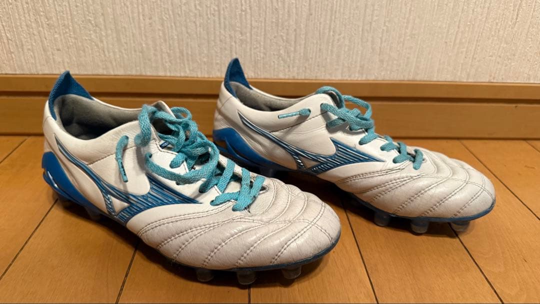 モレリア&モナルシーダ【22㌢】Mizuno サッカースパイク ホワイト/ブルー