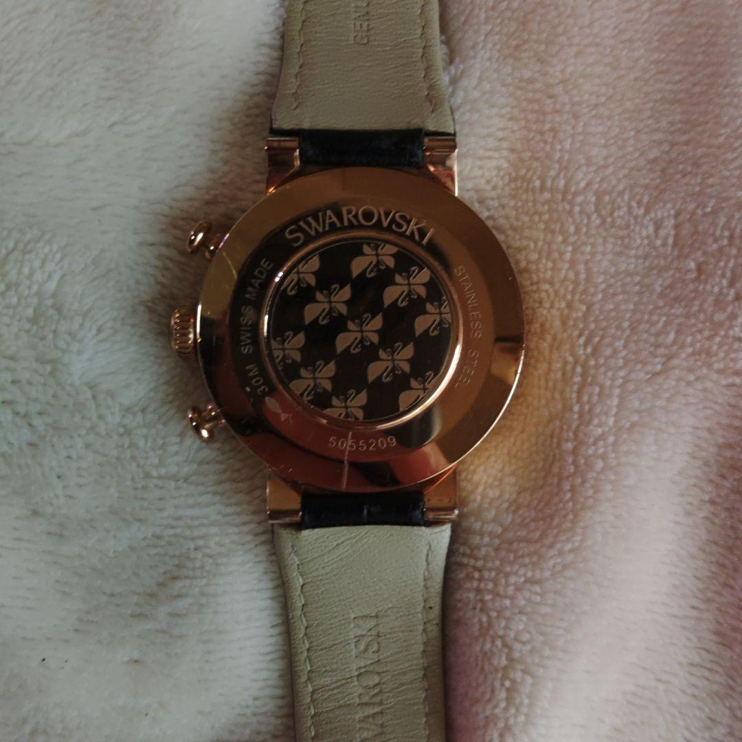 SWAROVSKI アナログ腕時計 ゴールド/ブラック