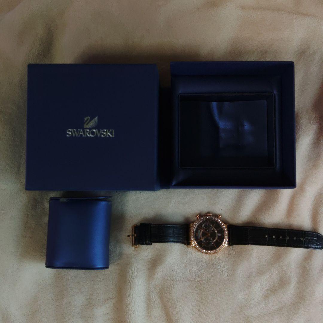 SWAROVSKI アナログ腕時計 ゴールド/ブラック