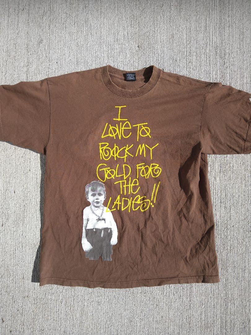 d*s様 Old Stussy XL ブラウン Tシャツ
