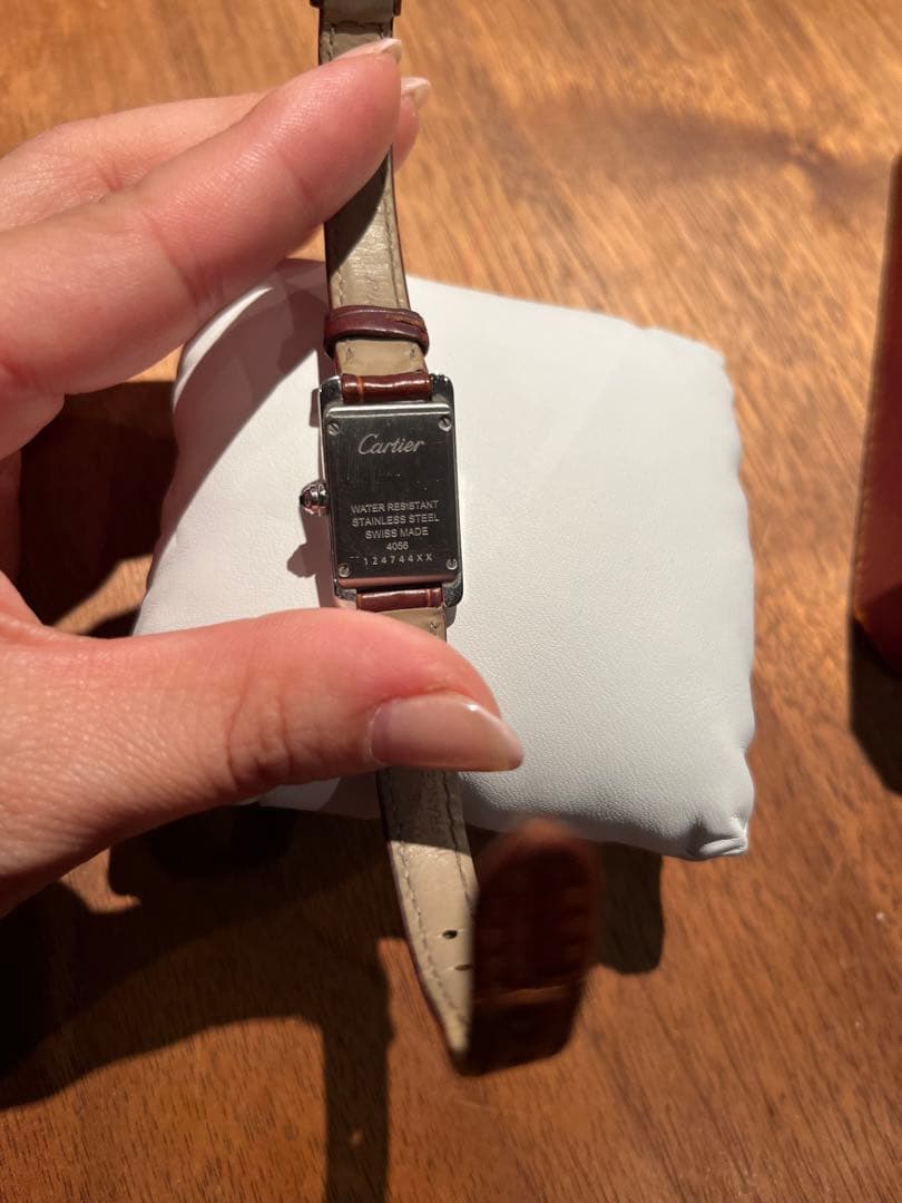 国内百貨店　直営店購入　カルティエ　タンクアメリカン　フランス製ベルト　電池交換