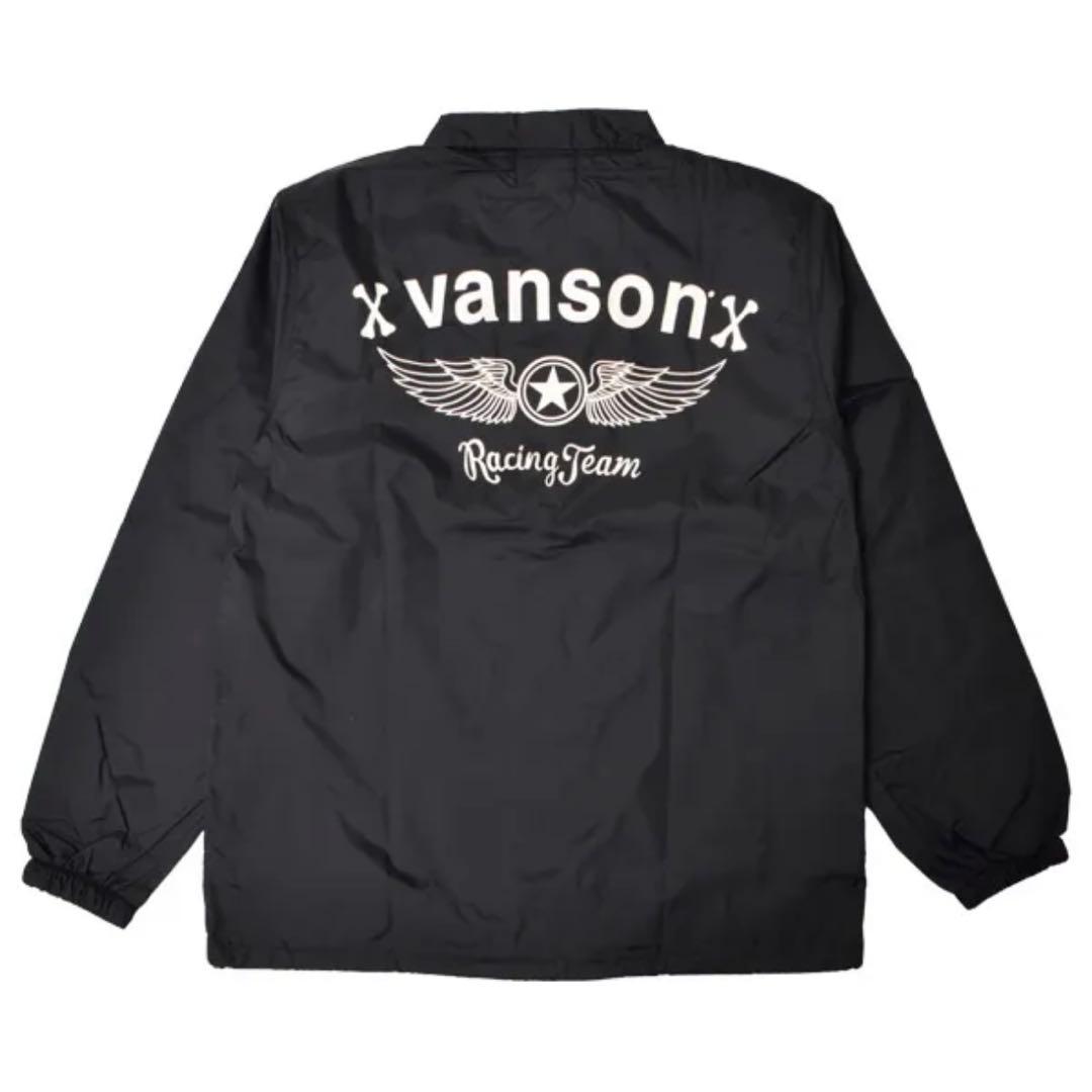 ★ VANSON バンソン ジャケット コーチジャケット 裏地付き 黒 XL
