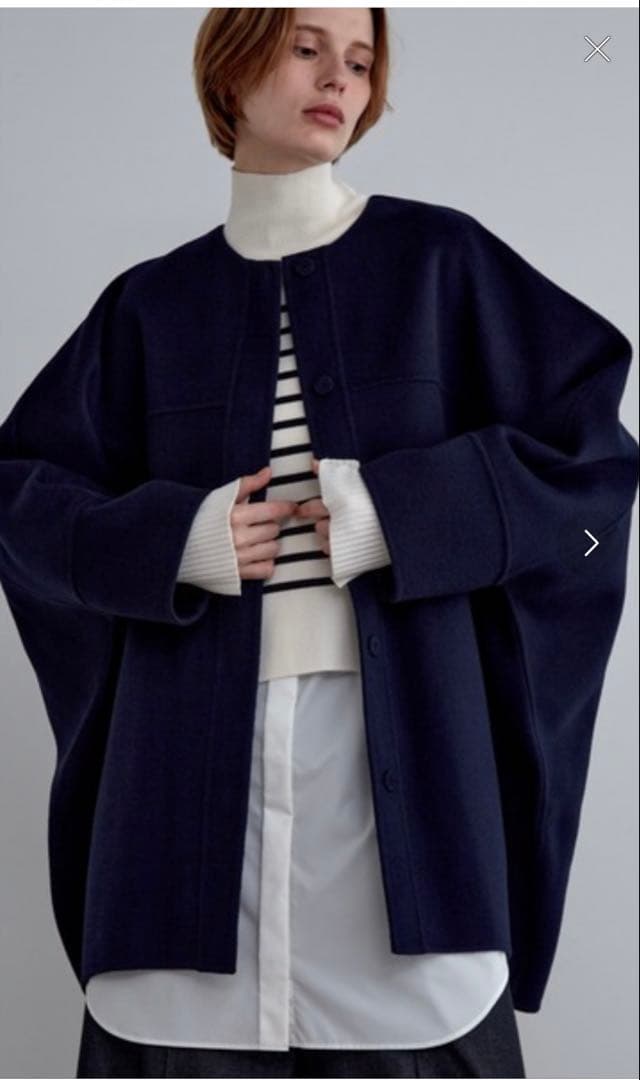 最終値下げ　ルフィル　ソフトウールリバーコート　ネイビー　サイズ1