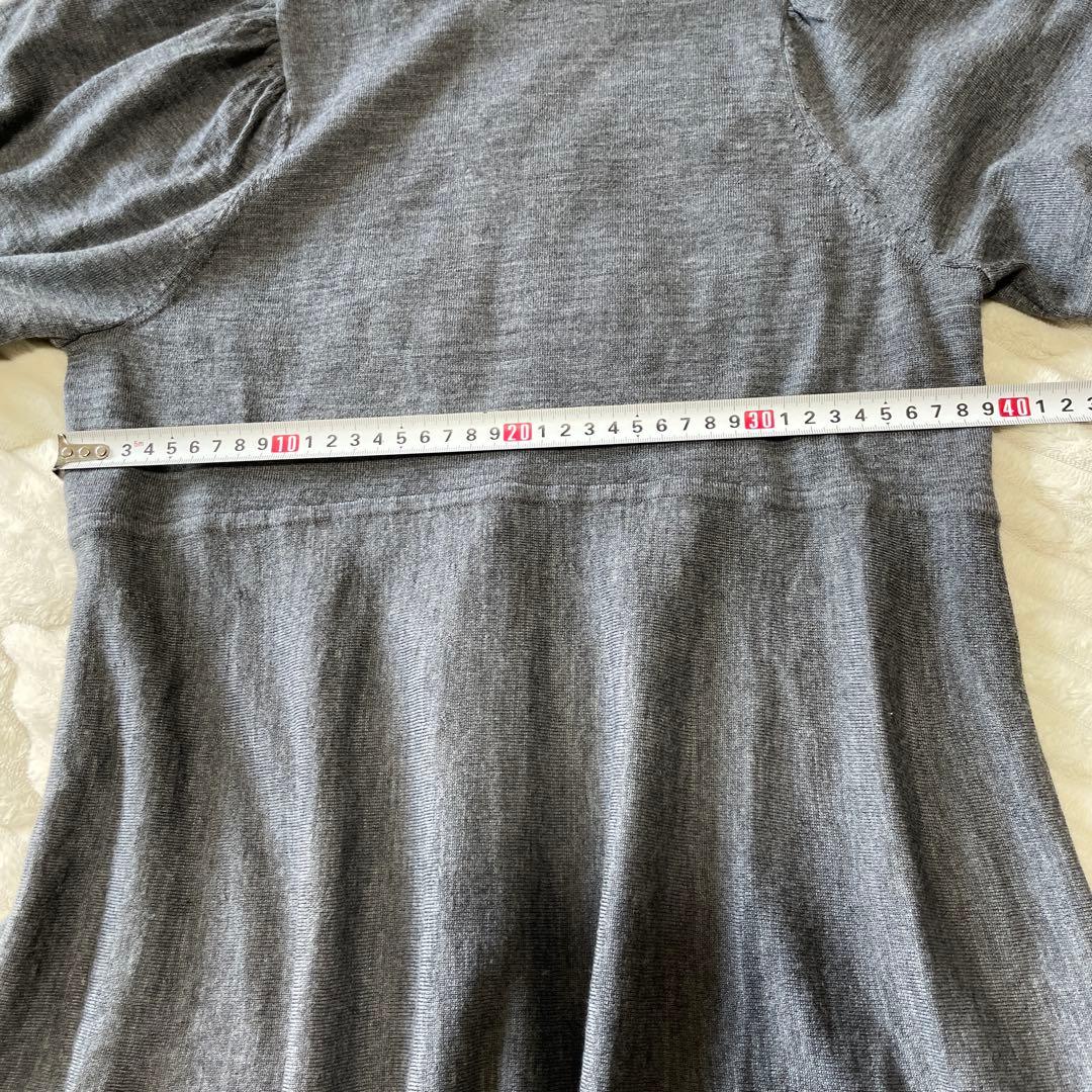 ANAYI ファインメリノフレアニット ワンピース ウール グレー 36 S