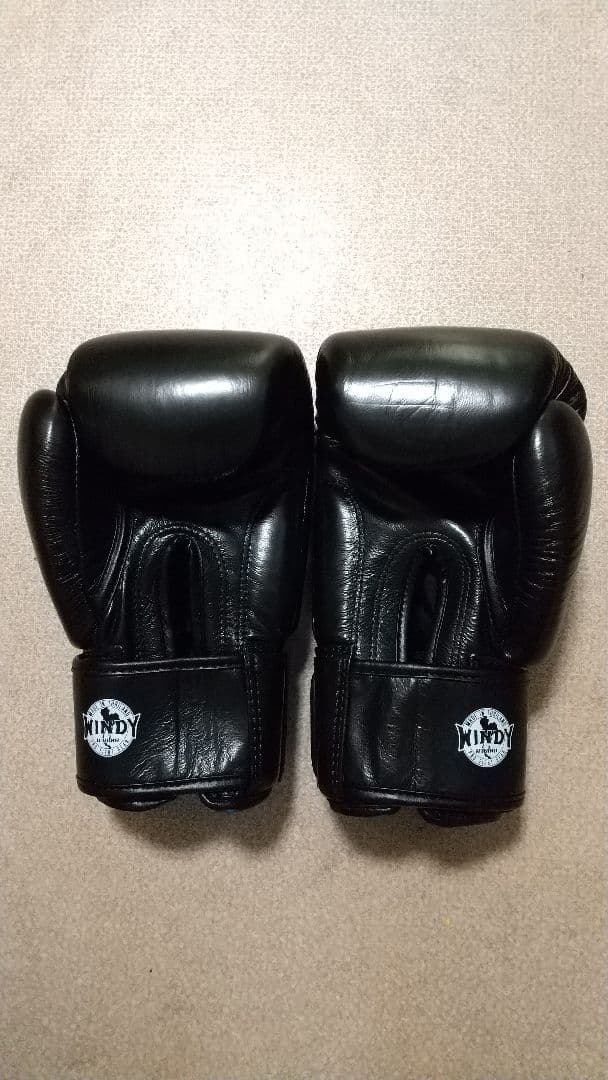 本革製WINDYボクシンググローブ 10oz 黒キックボクシング NP