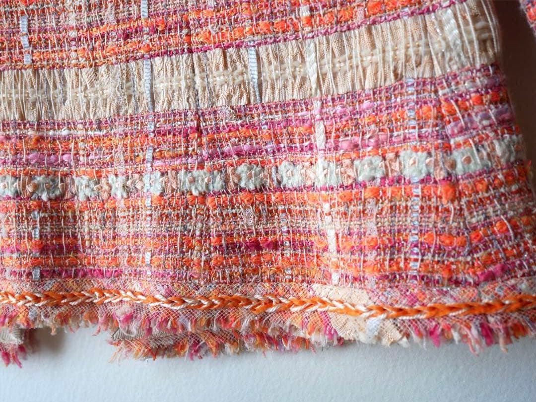 Reneルネ ツイード ノーカラージャケット