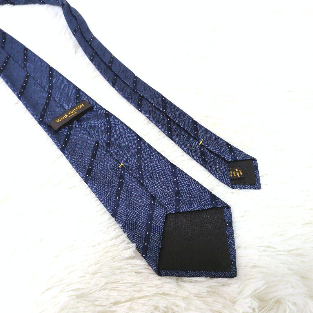 箱付き極美品✨️　VUITTON　ヴィトン　ネクタイ　ダミエ　ネイビー