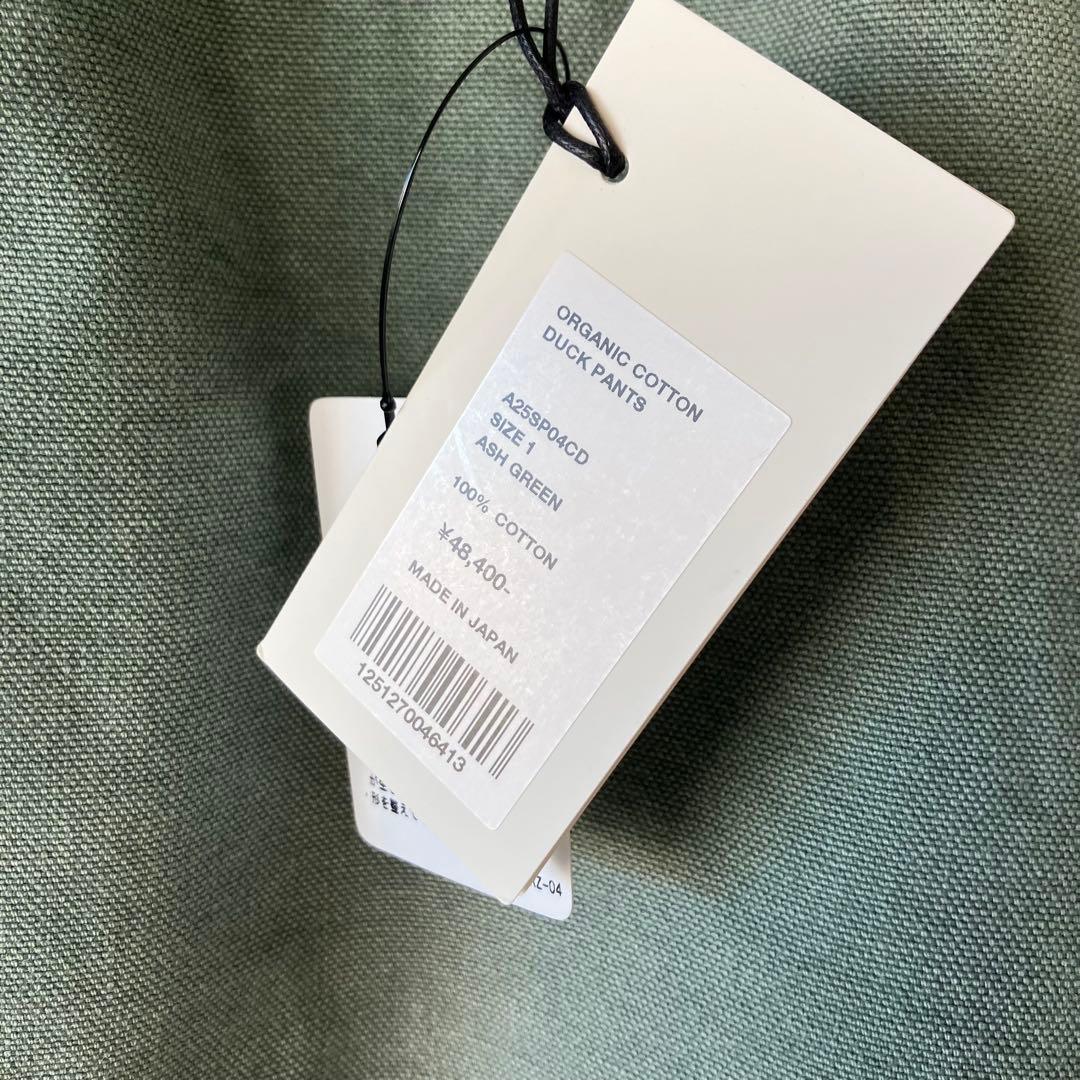25SS AURALEE コットンダックパンツ 1 アッシュグリーン