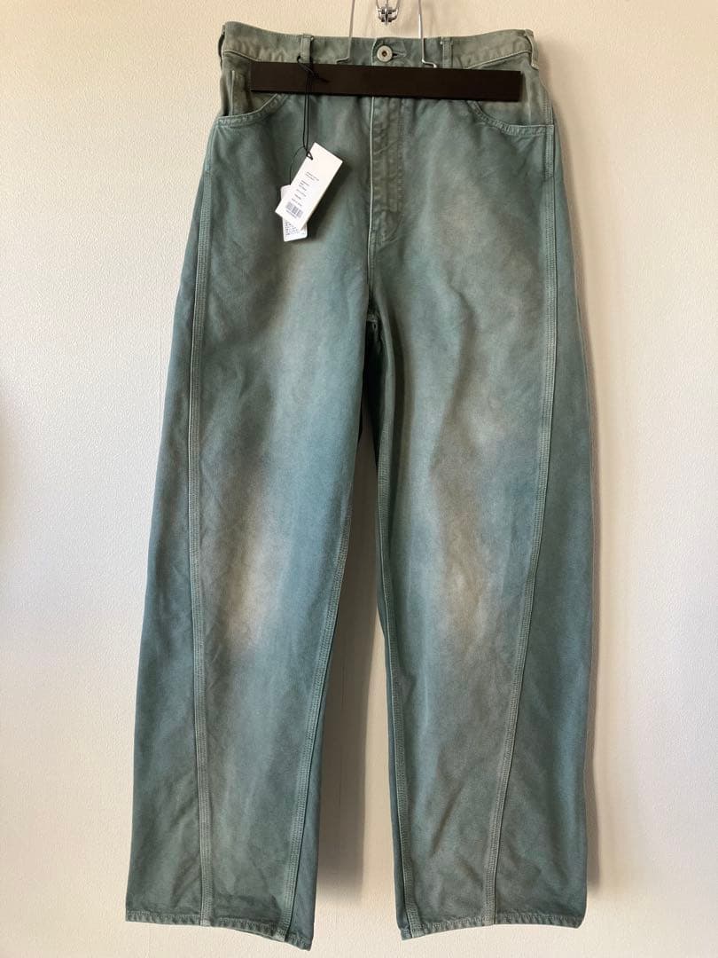 25SS AURALEE コットンダックパンツ 1 アッシュグリーン